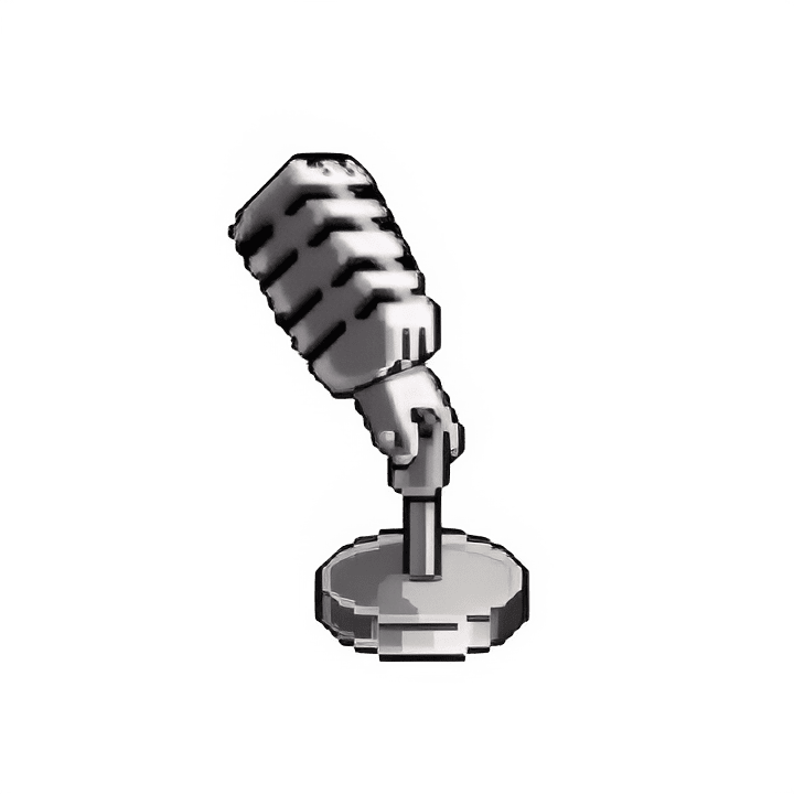 Pixel-art podcast microphone